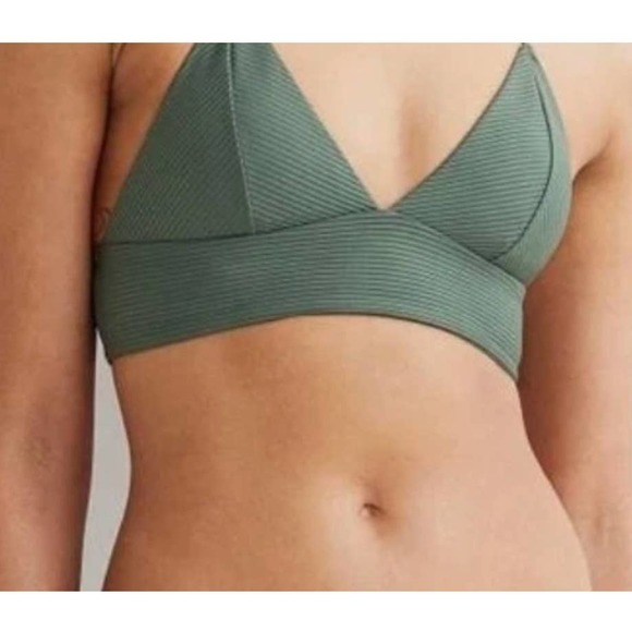 H&M Plus size tankini bikini sage green racerback padded swimsuit 2 pc - Picture 2 of 13